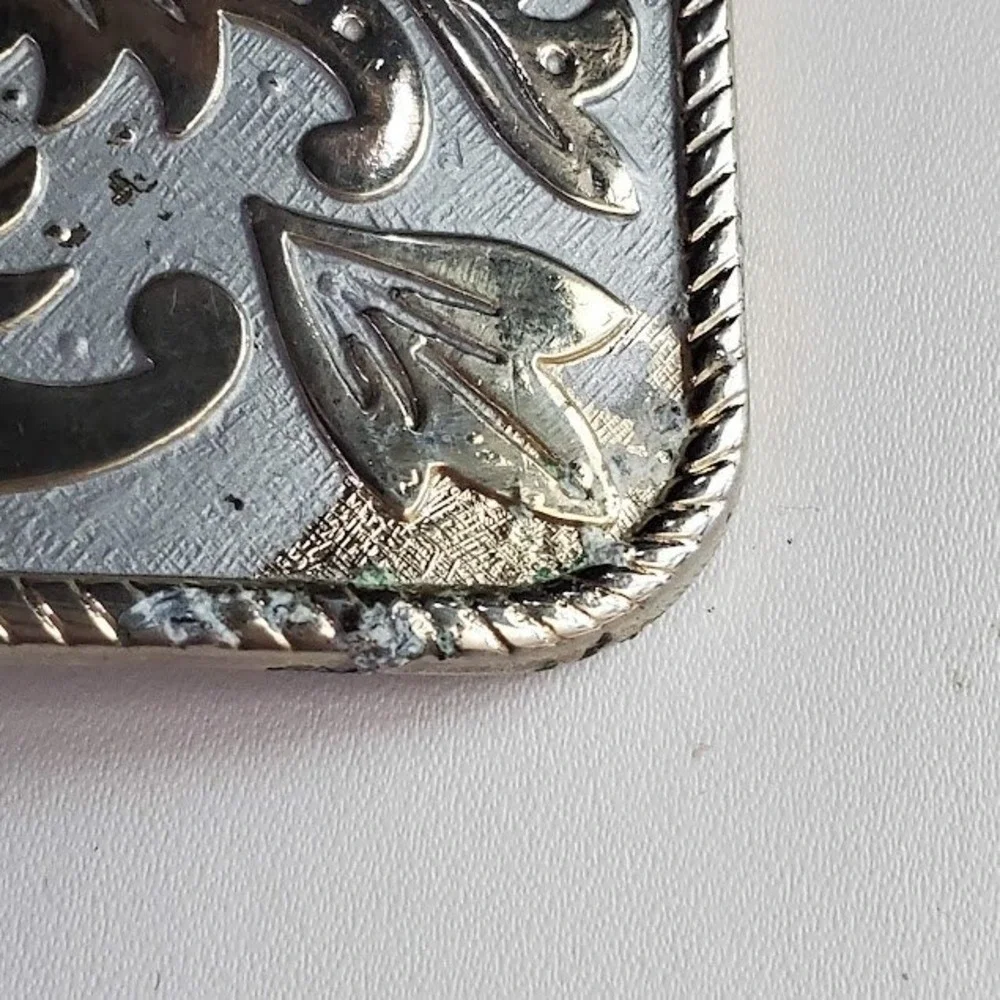 Vintage Style Longhorn Bull Belt Buckle Silver Gold Tone Western Cowboy Flawed